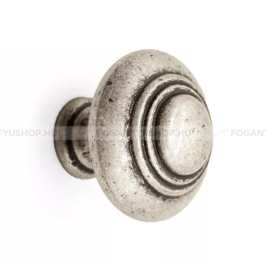 GIUSTI Gomb fogantyú - WPO2031-3000E8 - 1 furatos - Antik ezüst  - Zamak fém ötvözet - Antikolt, vintage fém gombfogantyú (szögletes, kerek)