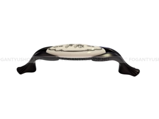 GIUSTI Bútor fogantyú - 96 mm - M9501Q6R7G - Sötét antik barna - Zamak fém ötvözet - Porcelán