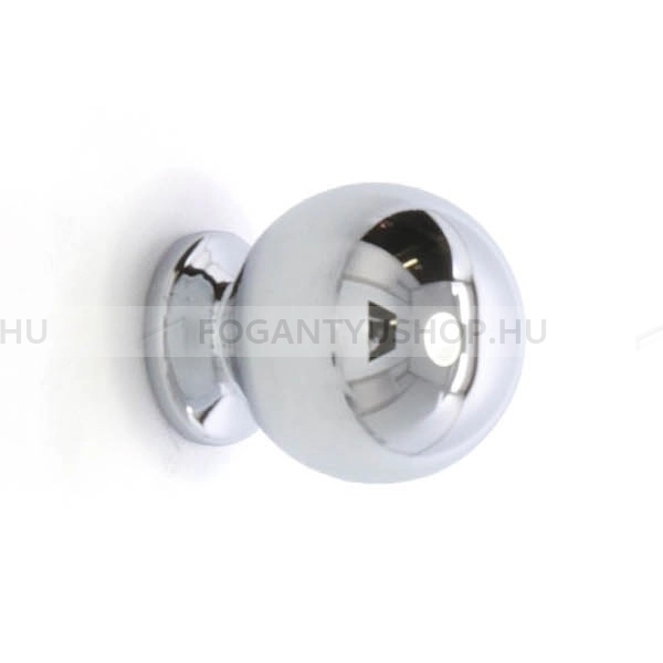 RUJZ DESIGN Gomb fogantyú - ms 5.20 - 1 furatos - Fényes króm Cr - Zamak fém ötvözet - Fém gombfogantyú, bútorgomb (szögletes, kerek)