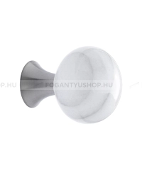 FURNIPART Bútorgomb BEAD - 1 furatos - Fehér szürke márvány - Márvány - Inox / Rozsdamentes acél - Márvány anyagból készült bútorfogantyúk
