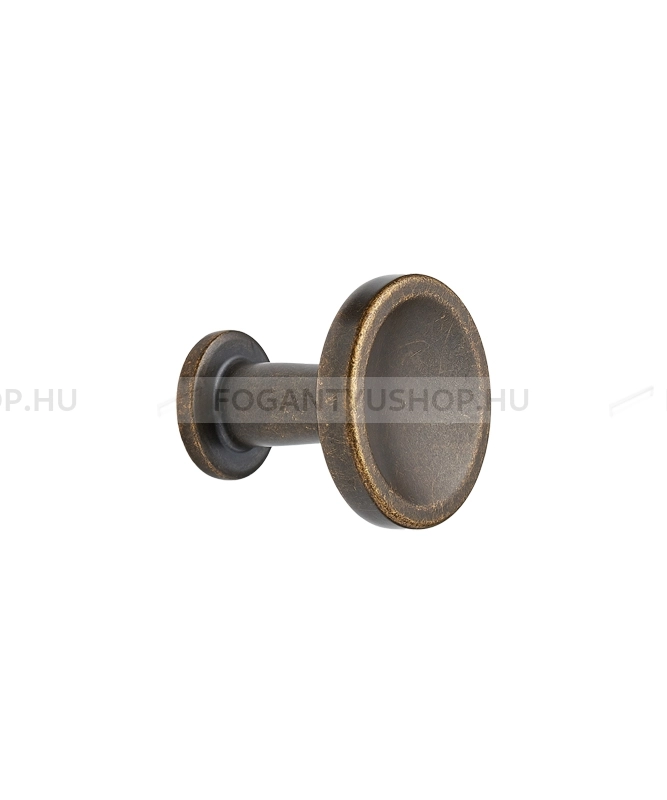 FURNIPART Bútorgomb - CHATEAU - 1 furatos - Sötét antik barna  - Zamak fém ötvözet - Antikolt, vintage fém gombfogantyú (szögletes, kerek)