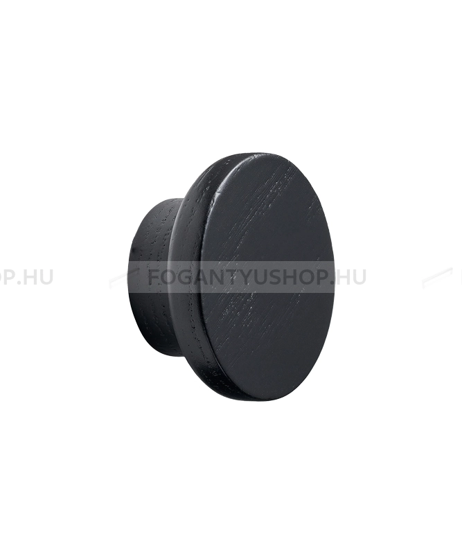 FURNIPART Fogantyú - CIRCLE WOOD - 1 furatos - Feketére pácolt tölgyfa  - Fa - Fa bútorfogantyú