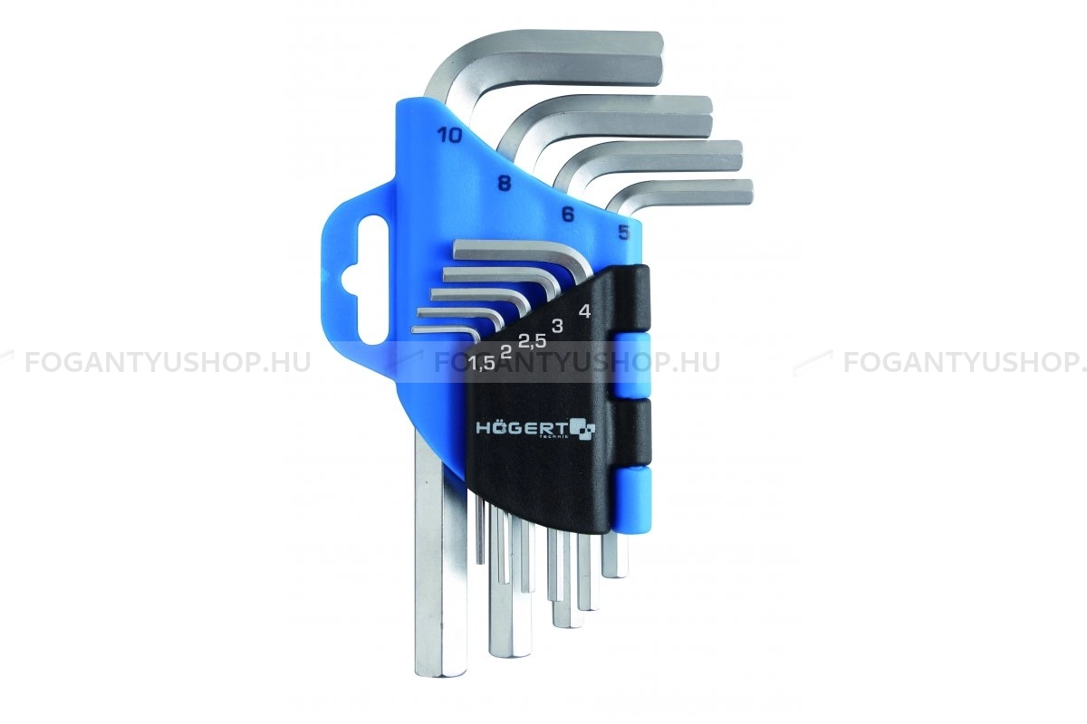 HÖGERT HT1W802 Imbuszkulcs készlet 9db-os DIN ISO 911 CrV 1 5-10 - Imbuszkulcsok, imbuszkulcs szettek