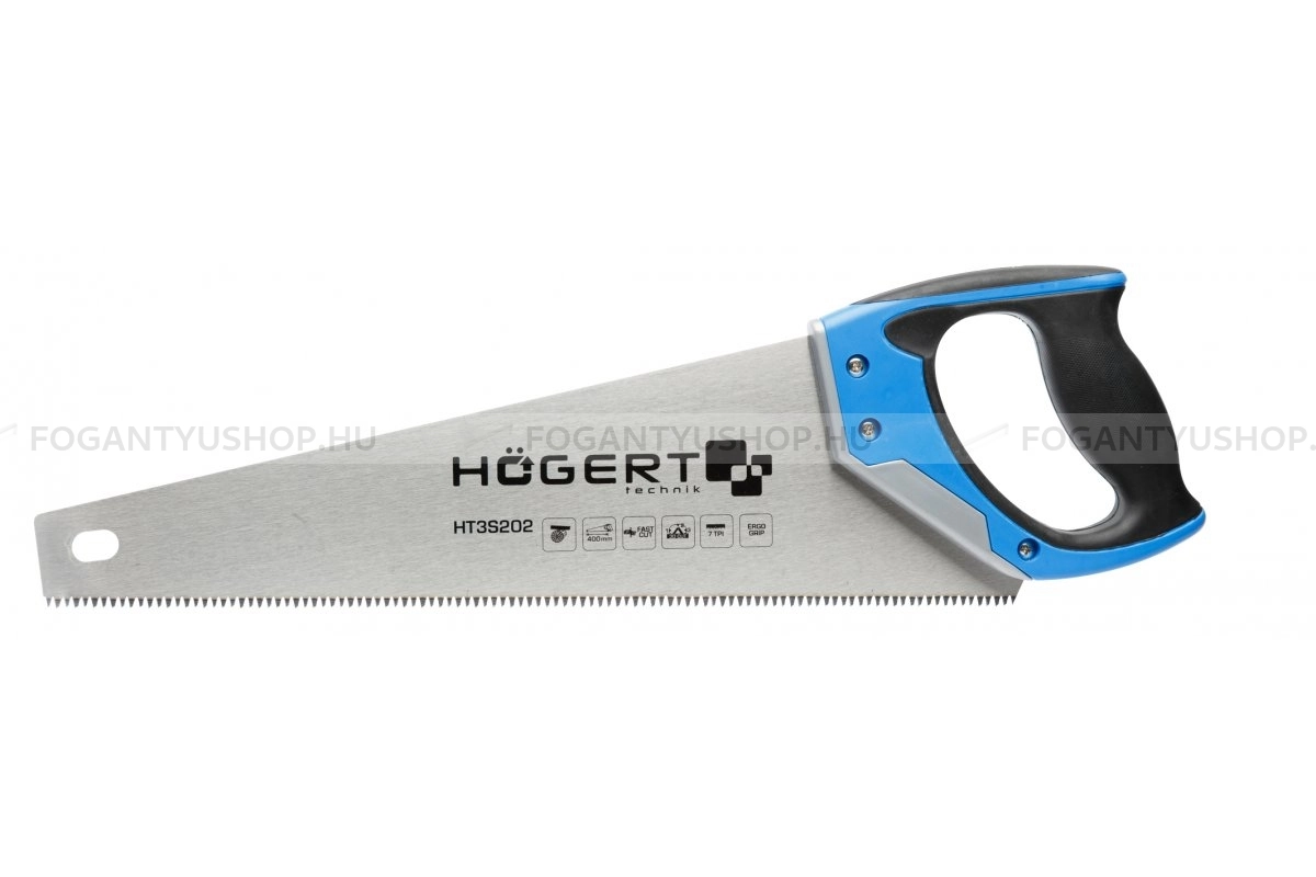 HÖGERT HT3S202 Kézi fűrész rókafarkú 7 TPI 400 műanyag - Kézifűrészek, dekopír fűrész lapok