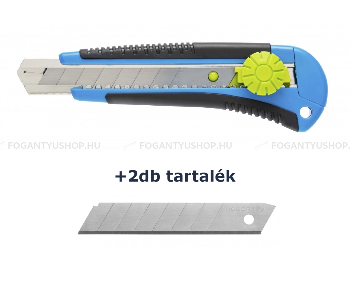 HÖGERT HT4C605 Barkács szike tapétavágó kés csavaros pengerögzítő Cserélhető törhető pengével 18 - Műanyag - Szikék, tapétavágók, kések, sniccerek