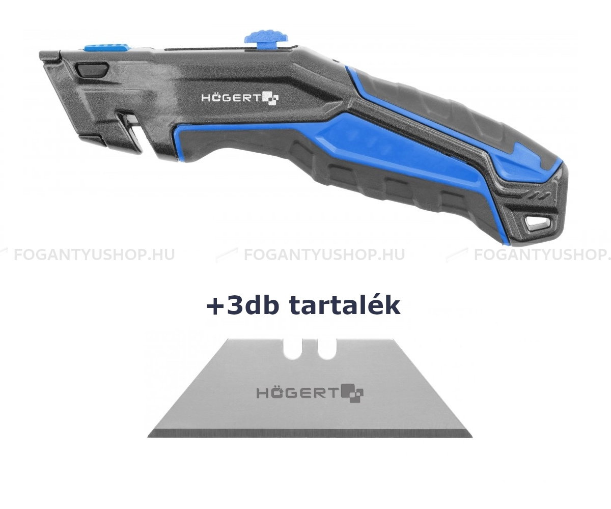HÖGERT HT4C641 Barkács szike tapétavágó kés Cserélhető trapéz pengével 19 ABS - Műanyag - Szikék, tapétavágók, kések, sniccerek