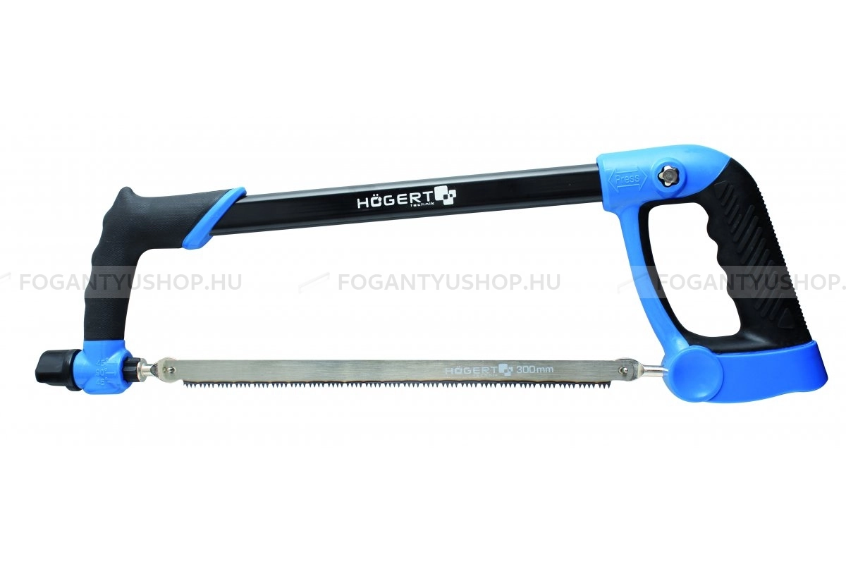 HÖGERT HT3S277 Keretes kézi fűrész fémhez és fához 3 fűrészlappal 30 cm műanyag - Kézifűrészek, dekopír fűrész lapok