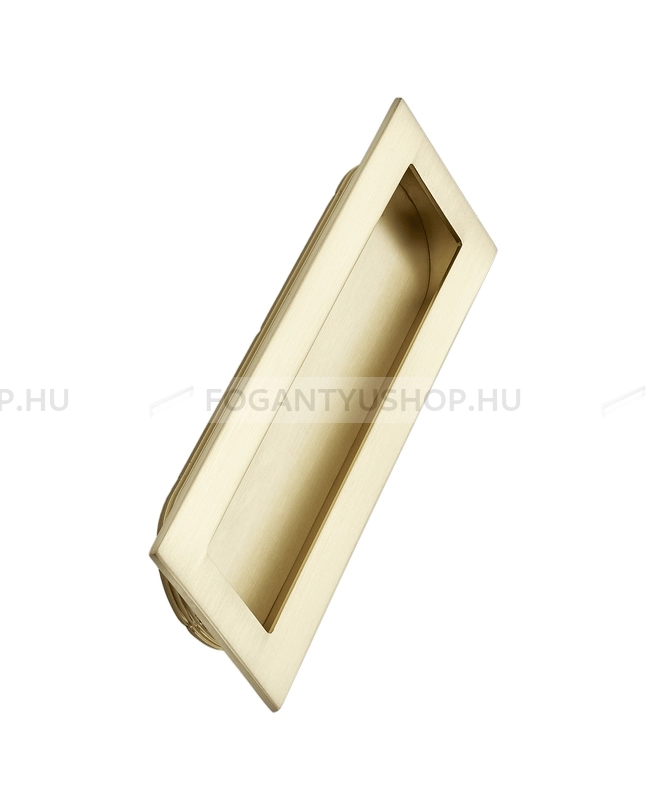 FURNIPART Bútor fogantyú - INN 50X160 - 1 furatos - Szálcsiszolt arany  - Zamak fém ötvözet - Bútorajtó felületébe marható, süllyeszthető fém fogantyú