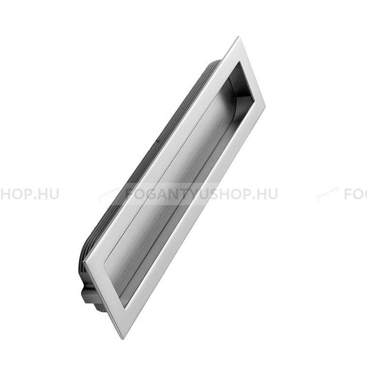 FURNIPART Bútor fogantyú - INN 50 x 202 - 1 furatos - Ezüst inox (szálcsiszolt) SNiL - Zamak fém ötvözet - Bútorajtó felületébe marható, süllyeszthető fém fogantyú