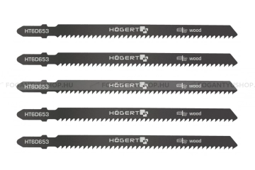 HÖGERT HT6D653 5db-os Szúrófűrészlap, dekopír fűrészlap fához - 126 mm, 9 TPI - Edzett acél