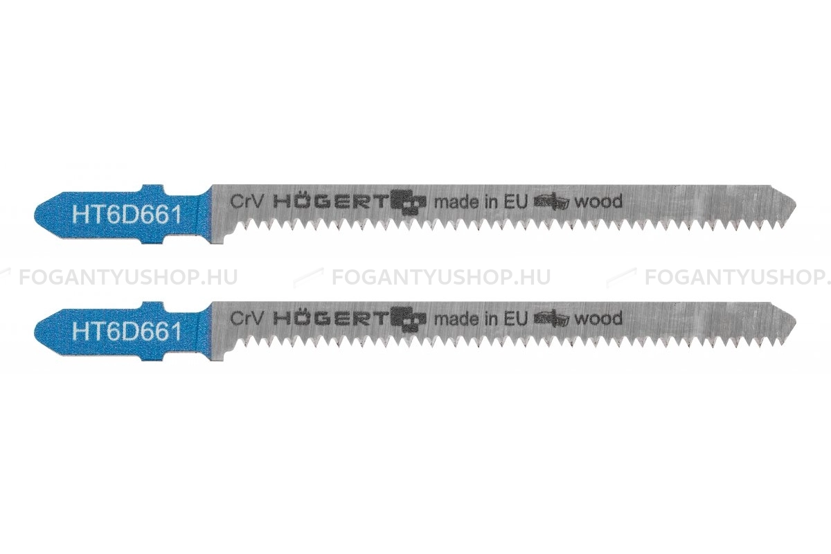 HÖGERT HT6D661-2 Szúrófűrészlap dekopír fűrészlap 2db-os fához ferde vágáshoz 100 12 TPI CrV - Kézifűrészek, dekopír fűrész lapok