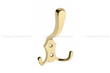 GTV Fogas Fogas dupla akasztós, szemből szerelhető - 20 mm - Fényes arany - Zamak fém ötvözet - Kombinált, kal - 20 mm -  - Zamak fém ötvözet