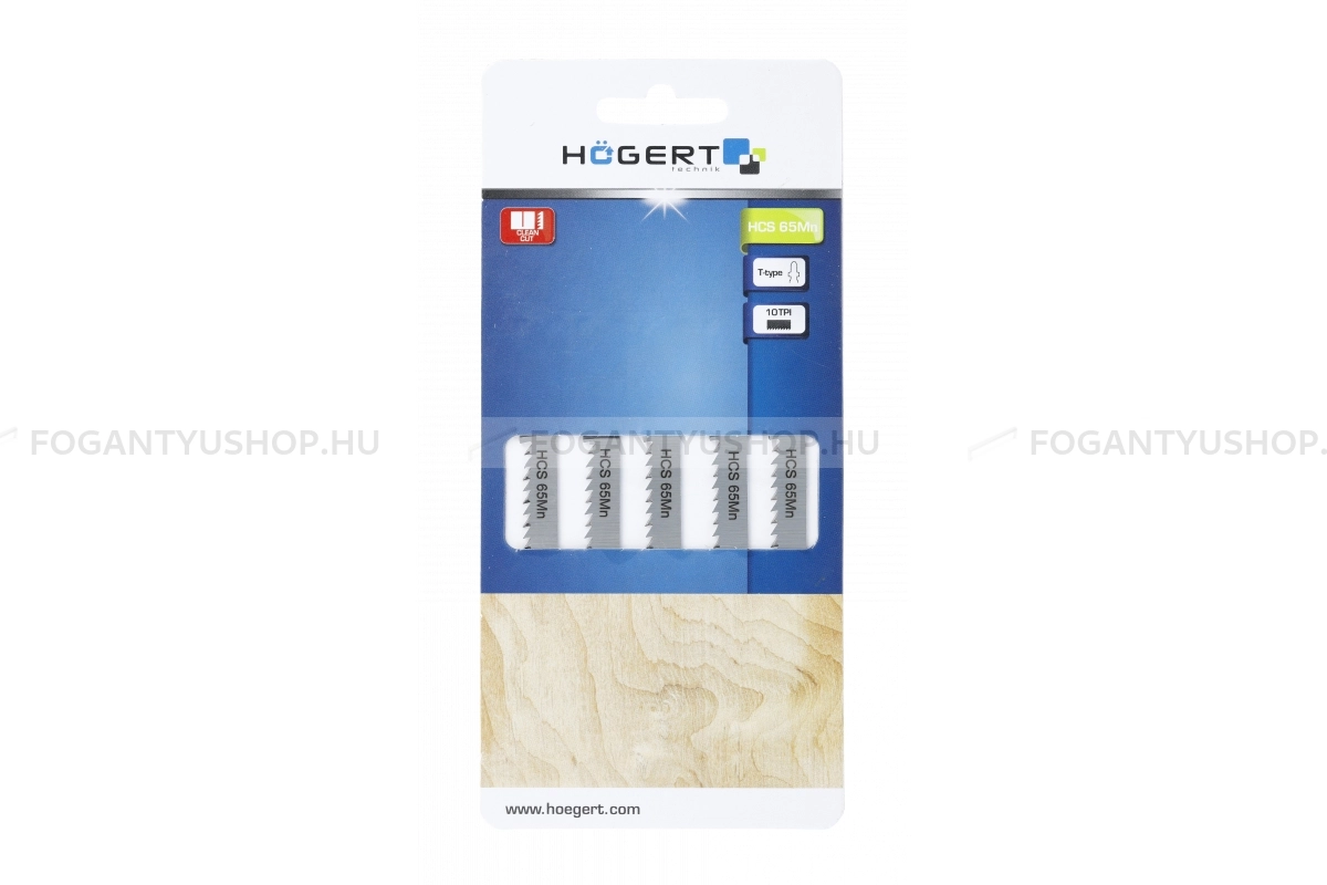 HÖGERT HT6D666 5db-os Szúrófűrészlap dekopír fűrészlap fához tiszta vágáshoz 100 10 TPI HCS - Kézifűrészek, dekopír fűrész lapok