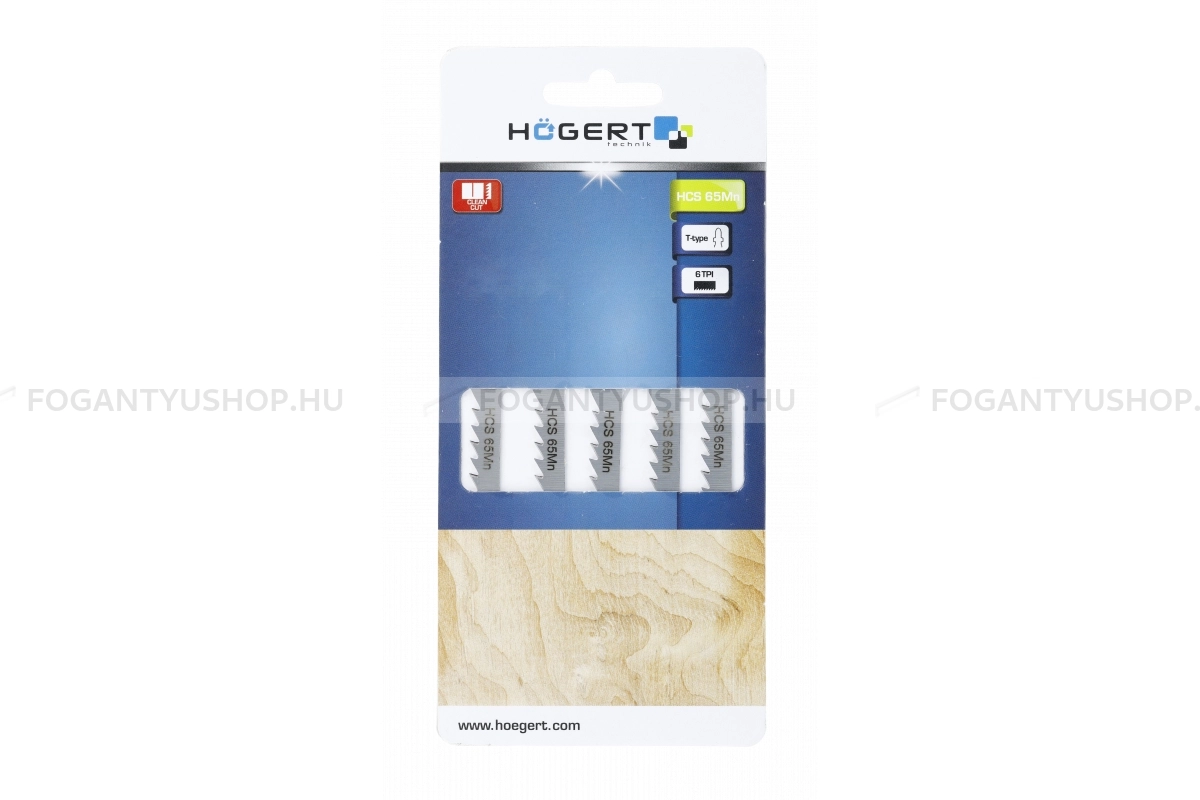 HÖGERT HT6D667 5db-os Szúrófűrészlap dekopír fűrészlap fához tiszta vágáshoz 100 6 TPI HCS - Kézifűrészek, dekopír fűrész lapok
