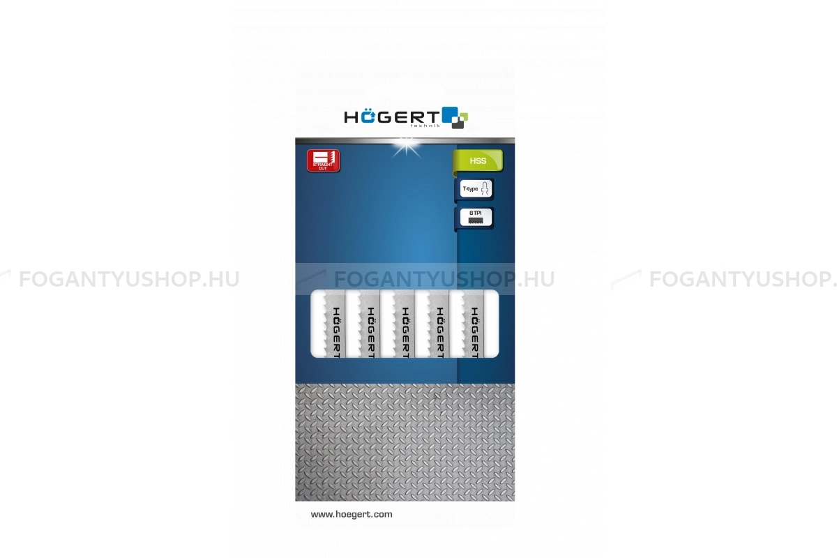 HÖGERT HT6D672 5db-os Szúrófűrészlap dekopír fűrészlap fémhez precíz vágáshoz 100 8 TPI HSS - Kézifűrészek, dekopír fűrész lapok