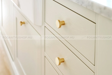 FURNIPART Gomb fogantyú DOT  - 1 furatos - Szálcsiszolt sárgaréz II. - Réz