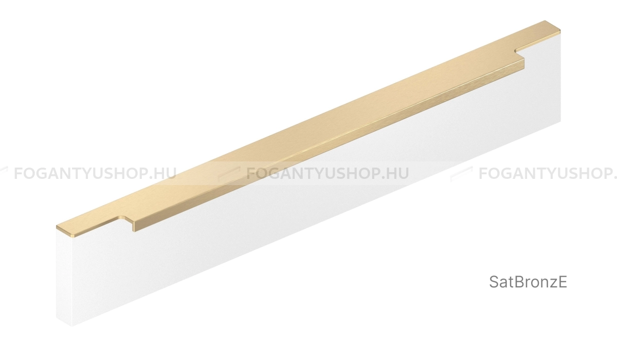 RUJZ DESIGN Fogantyú - 555.97 - Szálcsiszolt bronz arany SatBronzE - Alumínium - Bútorajtó élére ültethető színes fém fogantyú
