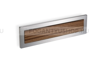 RUJZ DESIGN Fogantyú - 96 mm - 500.10 - Ezüst inox (szálcsiszolt) - Tölgyfa - Zamak fém ötvözet - Fa