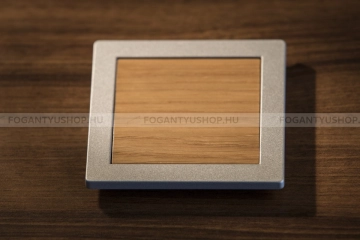 RUJZ DESIGN Bútor fogantyú - 32 mm - 501.10 - Fényes króm - Tölgyfa - Zamak fém ötvözet - Fa